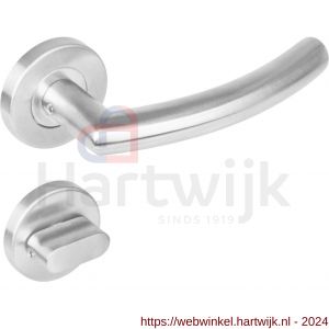 Intersteel Living 1277 deurkruk half rond 90 graden op rond rozet staal met 7 mm nok met WC 8 mm RVS - H26005625 - afbeelding 1