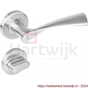 Intersteel Living 1279 deurkruk Vlinder op rond rozet staal met 7 mm nok met WC 8 mm RVS - H26000622 - afbeelding 1