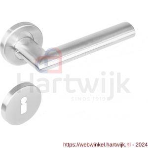Intersteel Essentials 1283 deurkruk Girona op rond rozet staal met 7 mm nok met sleutelgat plaatje RVS - H26008492 - afbeelding 1