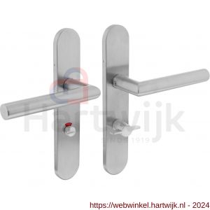 Intersteel Essentials 1297 deurkruk Hoek 90 graden op verdekt schild WC 63/8 mm rechts met nokken 7 mm RVS EN 1906/4 klein krukgat - H26005688 - afbeelding 1