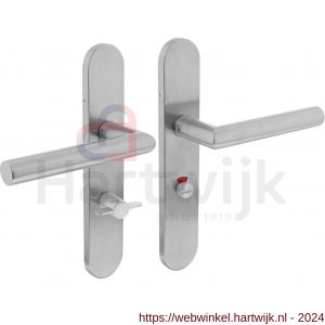 Intersteel Essentials 1297 deurkruk Hoek 90 graden op verdekt schild WC 63/8 mm links met nokken 7 mm RVS EN 1906/4 klein krukgat - H26005689 - afbeelding 1