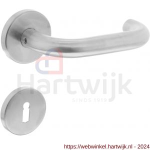 Intersteel Essentials 1315 deurkruk Rond op rozet 55 mm plus 7 mm nokken met sleutelgat plaatje RVS EN 1906/4 - H26005708 - afbeelding 1