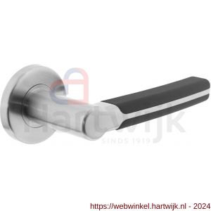 Intersteel Essentials 1323 gatdeel deurkruk rechts Elegant Fusion op rozet diameter 55 mm EN 1906/4 RVS geborsteld - H26006840 - afbeelding 1