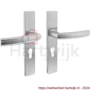 Intersteel Essentials 1327 deurkruk Blok op verdekt schild rechthoek profielcilinder 55 mm met nokken 7 mm RVS EN 1906/4 - H26005740 - afbeelding 1