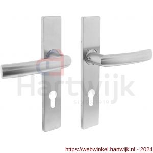 Intersteel Essentials 1327 deurkruk Blok op verdekt schild rechthoek profielcilinder 72 mm met nokken 7 mm RVS EN 1906/4 - H26005741 - afbeelding 1