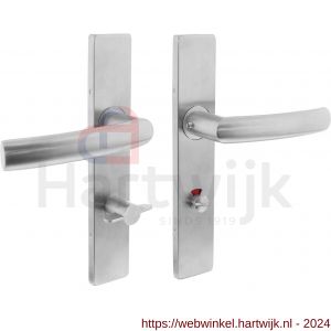 Intersteel Essentials 1327 deurkruk Blok op verdekt schild rechthoek WC 72/8 met nokken 7 mm RVS EN 1906/4 - H26005743 - afbeelding 1