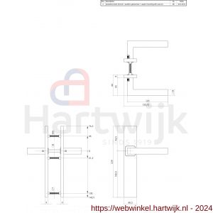 Intersteel Essentials 1337 deurkruk Vierkant op verdekt schild rechthoek blind met nokken 7 mm RVS EN 1906/4 - H26005756 - afbeelding 2
