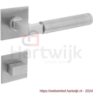Intersteel Essentials 1849 deurkruk Baustil vastdraaibaar geveerd op vierkante magneet rozet met WC 7 mm RVS - H26008537 - afbeelding 1