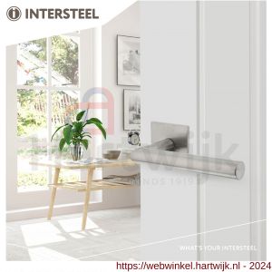 Intersteel Essentials 1850 deurkruk Hoek 90 graden vastdraaibaar geveerd op vierkante magneet rozet RVS - H26007497 - afbeelding 3