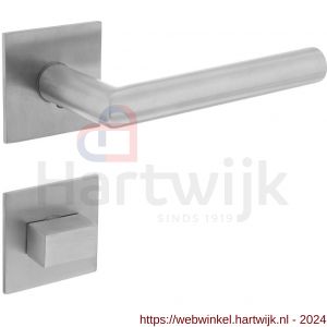 Intersteel Essentials 1850 deurkruk Hoek 90 graden vastdraaibaar geveerd op vierkante magneet rozet met WC 7 mm RVS - H26008540 - afbeelding 1