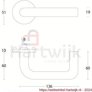 Intersteel Living 1956 deurkruk Rond met geveerde rozet ATP RVS - H26007069 - afbeelding 2