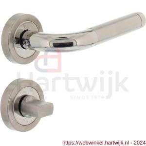 Intersteel Living 1958 deurkruk Agatha met geveerde rozet met WC 8 mm ATP RVS - H26005843 - afbeelding 1