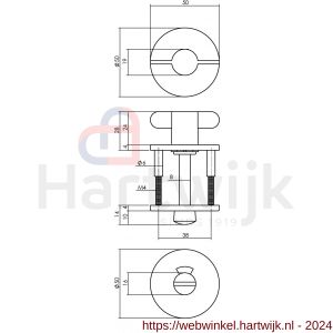 Intersteel Essentials 3467 WC-sluiting 8 mm staal verdekt diameter 50x4 mm RVS - H26002764 - afbeelding 2