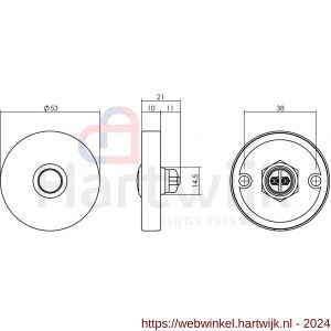 Intersteel Essentials 3990 beldrukker rond verdekt diameter 53x10 mm RVS - H26007295 - afbeelding 2