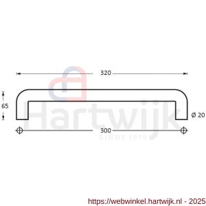 Intersteel Essentials 4332 deurgreep per stuk U-vorm 320x65x20 mm hart op hart 300 mm mm RVS - H26006128 - afbeelding 2