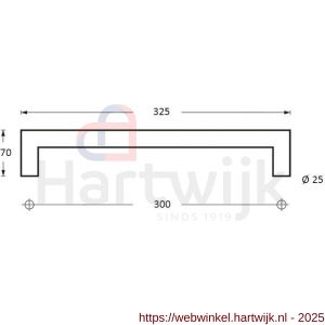 Intersteel Essentials 4336 deurgrepen per paar recht-90 graden 325x70x25 mm hart op hart 300 mm RVS - H26006143 - afbeelding 2