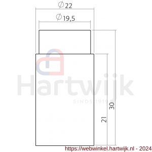 Intersteel Essentials 4421 deurstop wandmontage 22x30 mm kort RVS - H26007391 - afbeelding 2