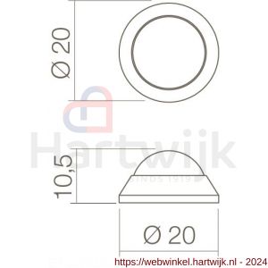 Intersteel Essentials 4421 deurstop bol diameter 20 mm wandmontage RVS - H26006161 - afbeelding 2