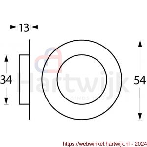 Intersteel Essentials 4476 schuifdeurkom diameter 34/55 mm RVS - H26007659 - afbeelding 2