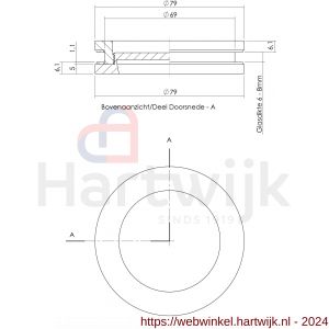 Intersteel Essentials 4760 schuifdeurkom glasdeur 55 mm RVS - H26003356 - afbeelding 2