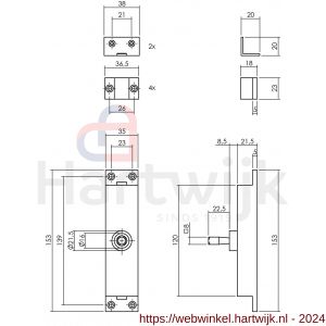 Intersteel Living 5620 set kruk-espagnolet rechts L-recht met stangenset 2x 1245 mm RVS zwart - H26010122 - afbeelding 2