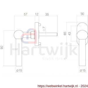 Intersteel Essentials 6156 raamkruk L-vorm bol op stalen ovale rozet stift 7x35 mm RVS - H26007716 - afbeelding 2