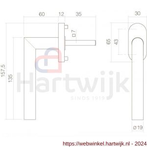 Intersteel Essentials 6250 raamkruk 625030 Hoek 90 graden op stalen ovale rozet stift 7x35 mm RVS - H26003703 - afbeelding 2