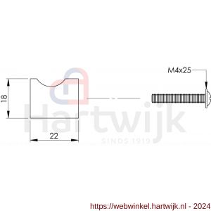 Intersteel Essentials 8520 meubelknop 852041 vingergrip diameter 18 mm RVS - H26007871 - afbeelding 2
