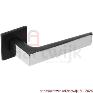 Intersteel Exclusives 0723 deurkruk Moors nummer 1 met vierkante rozet 50x50x5 mm geveerd RVS gepolijst-zwart - H26008816 - afbeelding 1