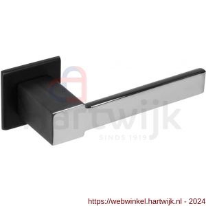 Intersteel Exclusives 0725 deurkruk Moors nummer 5 met vierkante rozet 50x50x5 mm geveerd RVS gepolijst-zwart - H26008818 - afbeelding 1