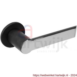 Intersteel Exclusives 0727 deurkruk Moors nummer 2 met ronde rozet diameter 52x5 mm geveerd RVS gepolijst-zwart - H26008820 - afbeelding 1