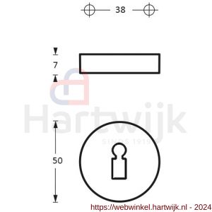 Intersteel Essentials 3224 sleutelplaatje kunststof verdekt diameter 49x7 mm PVD messingkleur - H26002614 - afbeelding 2
