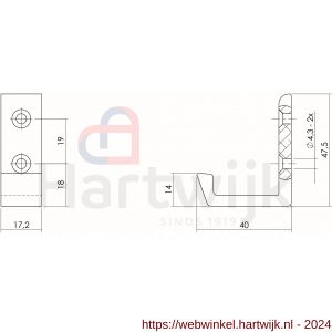 Intersteel Living 6910 jashaak met verticale schroefgaten aluminium - H26003915 - afbeelding 2
