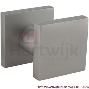 Intersteel Living 3929 voordeurknop vierkant 60x60 mm verkropt op achterplaat 60x60 mm met éénzijdige montage aluminium F1 - H26010049 - afbeelding 1