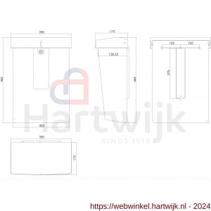 Intersteel Essentials 4900 postkast Summus kunststof met slot 2 sleutels grijs RAL 7016 - H26006533 - afbeelding 2