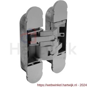 Intersteel Exclusives 4626 scharnier zamak 130x30 mm 3D verstelbaar binnenwerk grijs gelakt-grijs gelakte afdekkappen - H26008875 - afbeelding 1