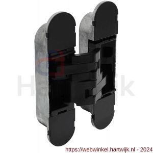 Intersteel Exclusives 4626 scharnier zamak 130x30 mm 3D verstelbaar binnenwerk zwart-zwarte afdekkappen - H26008876 - afbeelding 1