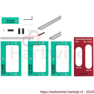 Intersteel Essentials 4631 freesmalset 2x 1250 mm voor 3 verdekte Intersteel scharnieren 160x32 mm - H26009291 - afbeelding 1