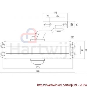 Intersteel Essentials 4801 deurdranger met schaararm 122 179x42x64 mm sluitkracht 2~4 zilvergrijs - H26006952 - afbeelding 2