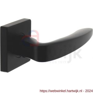 Intersteel Living 1711 deurkruk Zeus op geveerde rozet 55x55x9.5 mm met 7 mm nokken zwart - H26007116 - afbeelding 1
