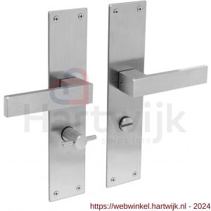 Intersteel Essentials 0571 deurkruk Amsterdam met schild 255x55x2 mm WC 63/8 RVS - H26008397 - afbeelding 1