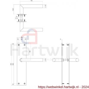 Intersteel Essentials 0583 deurkruk Jura met langschild 250x55x2 mm blind RVS - H26007141 - afbeelding 2