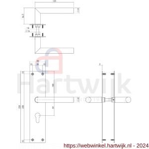 Intersteel Essentials 0583 deurkruk Jura met langschild 250x55x2 mm PC 55 mm RVS - H26007143 - afbeelding 2