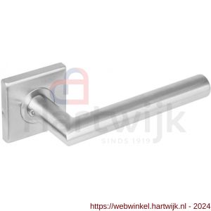 Intersteel Essentials 1242 deurkruk Hoek 90 graden op dubbelgeveerde rozet 53x53x8 mm met 7 mm nokken RVS - H26009013 - afbeelding 1