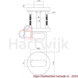 Intersteel Essentials 3512 WC-sluiting 8 mm met metalen onderrozet 7 mm nokken RVS geborsteld - H26009042 - afbeelding 2