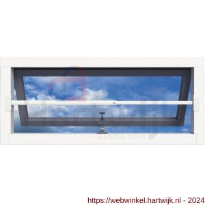 SecuBar Single bovenlicht-klapraam barrière-stang staal 60-110 cm RAL 9010 wit - H50750118 - afbeelding 3