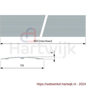 SecuCare drempelvervanger 11 cm inkortbaar L 95 cm inkortbaar blank geanodiseerd - H50750234 - afbeelding 3
