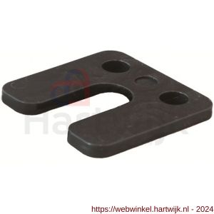 GB 34845 hogedrukplaat met sleuf 5 mm 70x70 mm zwart ABS in zakverpakking - H18000869 - afbeelding 1