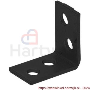 GB 824011 stoelhoek met barcode 25x25 mm 15x2 mm epoxy coating zwart - H18002897 - afbeelding 1