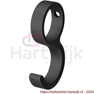 Hermeta 0591 schuifhaak voor ronde garderobebuis d=19 mm mat zwart EAN sticker - H20101544 - afbeelding 1